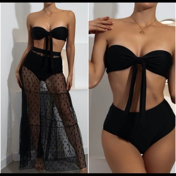 🔥CLEARANCE🔥SPIAGGIA  3-Piece Bikini & Maxi Cover Up - Picture 1 of 6